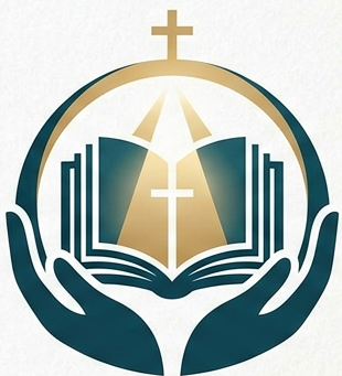BibleGateway logo with hands holding an open Bible and a cross — Online Bible Resource, Read, Study, Engage